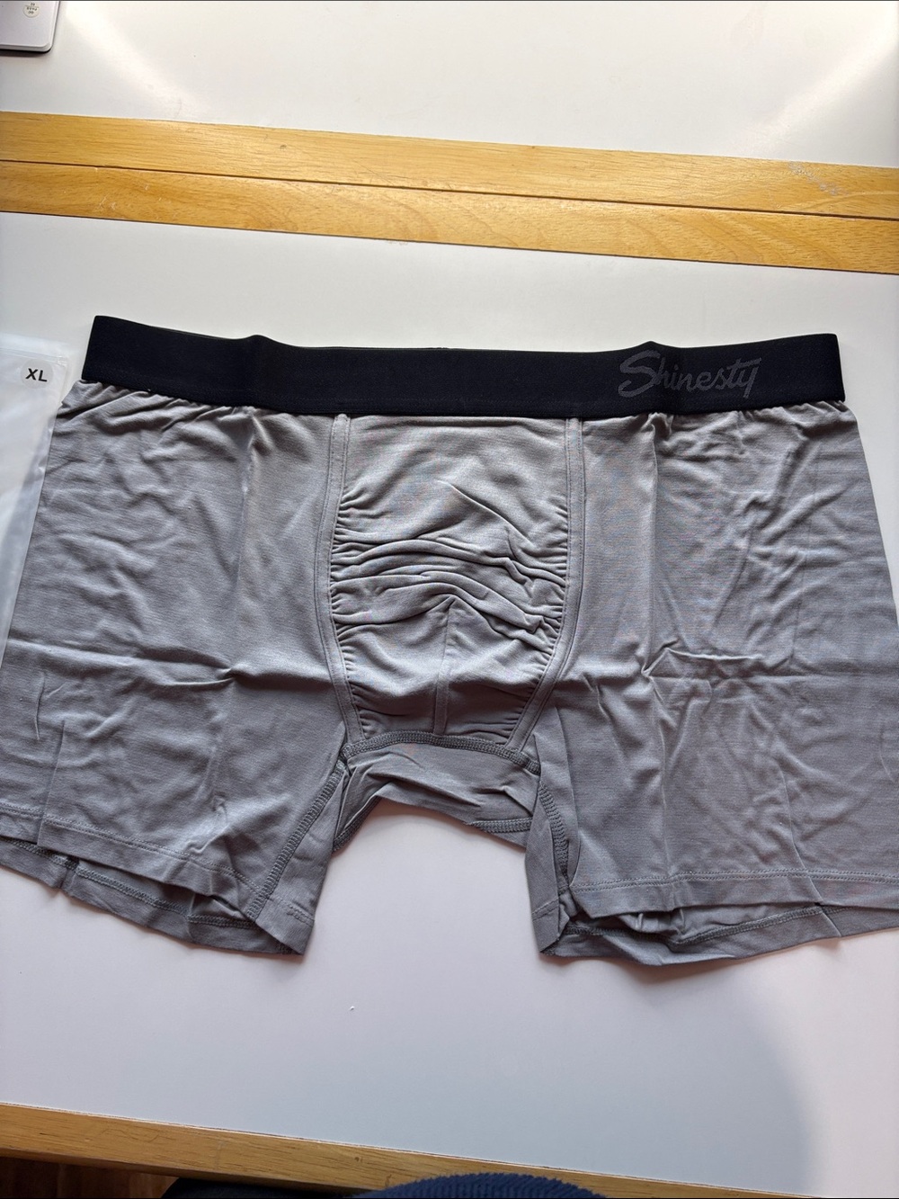 Shinesty Gray Men’s Performance Boxer Briefs with Black Waistband
